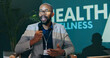 © WesSide/peopleimages.com - Speech, seminar and black man on microphone at stage with host or speaker at health event. Workshop, talk and conference presentation on wellness, pharma and medical innovation of drugs at convention