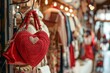 © spyrakot - Heart-Shaped Handbag in Trendy Boutique with Stylish Accessories for Fashion Design and Inspiration