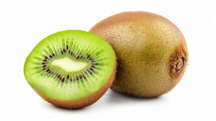 Wall Mural - Fresh Kiwi Fruit with a Sliced Half