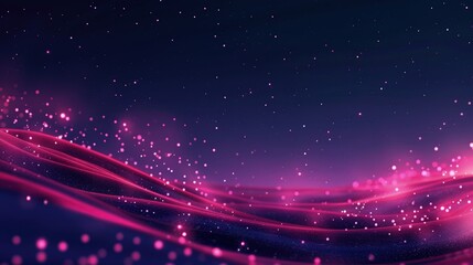 Wall Mural - A dramatic dark pink modern background highlighted by soft light pink bokeh stars, contrasted against a deep midnight blue sky, evoking a serene nighttime ambiance.