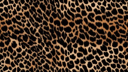 Poster - leopard texture real hairy background wild cat skin