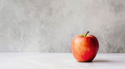 Wall Mural - A Red Apple on a White Surface