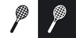 © GG - Racquet vector icon set in solid black and white color
