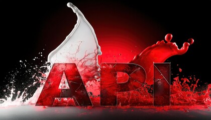API Concept with Red and White Liquid Splash
