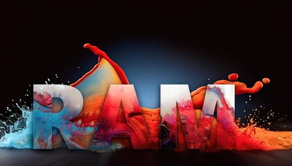 Abstract Creative RAM Text Splash Art