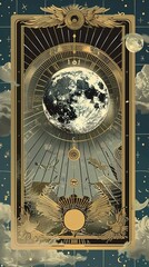 illustrations of tarot cards, the theme of isoterics and fortune telling AI Generative
