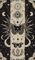 illustrations of tarot cards, the theme of isoterics and fortune telling AI Generative
