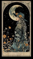 illustrations of tarot cards, the theme of isoterics and fortune telling AI Generative
