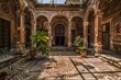 © Jennie Pavl - A serene courtyard bathed in warm sunlight, featuring intricate mosaic patterns that showcase exceptional craftsmanship. The vibrant colors and delicate designs transport viewers to a bygone era.