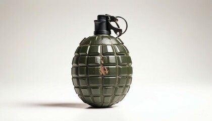 Poster - military grenade, isolated white background.