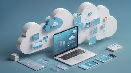 cloud computing technology concept, data storage and management, digital transformation, cloud infra