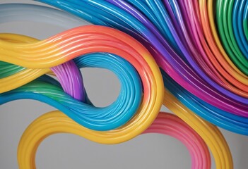Wall Mural - vibrantly colored 3d loop design, rendered with modern elegance