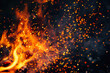 © Damianius - Bright Glowing Fire Sparks From A Fire On A Dark Background For Graphic Ideas Created Using Artificial Intelligence