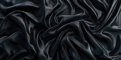 High-quality photo of black satin fabric texture