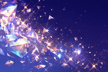 Wall Mural - shining crystals on dark background with glitter
