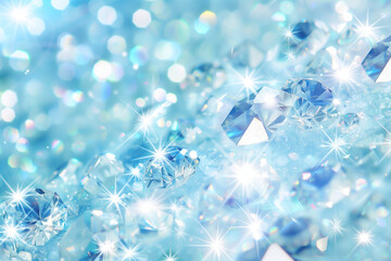 Wall Mural - background with blue crystals and glitter