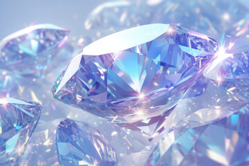 Wall Mural - close-up of a sparkling diamond with brilliant clarity