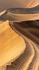 Wall Mural - A large sand dune in the middle of a desert. AI.