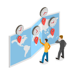 Wall Mural - 3D Isometric Flat  Illustration of Global Logistics. Item 2