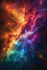Wall Mural - vibrant cosmic nebula with bright colors in outer space