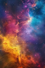 Wall Mural - vibrant cosmic nebula with bright colors in outer space