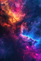 Wall Mural - vibrant cosmic nebula with bright colors in outer space