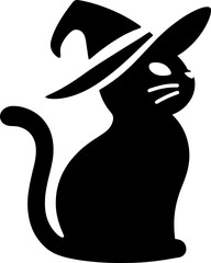 Poster - Black Cat with Witch Hat