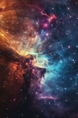 Wall Mural - vibrant cosmic nebula with bright colors in outer space