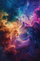 Wall Mural - vibrant cosmic nebula with bright colors in outer space