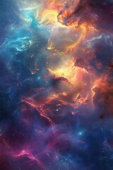 Wall Mural - vibrant cosmic nebula with bright colors in outer space