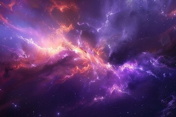 Wall Mural - vibrant cosmic nebula with bright colors in outer space