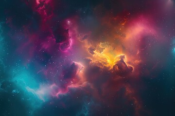Wall Mural - vibrant cosmic nebula with bright colors in outer space