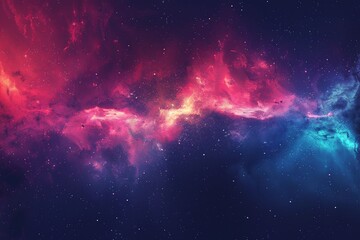 Wall Mural - vibrant cosmic nebula with bright colors in outer space
