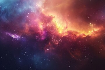 Wall Mural - vibrant cosmic nebula with bright colors in outer space