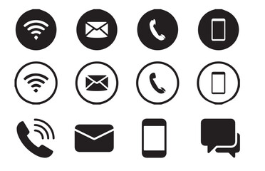 phone icon set, Telephone call sign, Contact us, Vector illustration eps 10