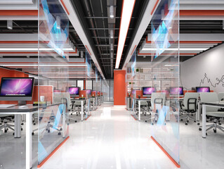 Wall Mural - 3d render modern office interior