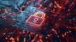 © Karo - Cyber security padlock icon background. wallpaper.