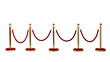 © hamad - Set of stanchions with red velvet ropes transparent background.
