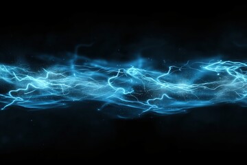 Abstract blue electric energy flow