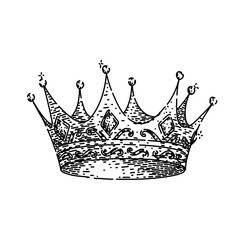 princess crown king hand drawn. dom symbol, corona emblem, monarchy isolated princess crown king vector sketch. isolated black illustration