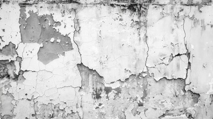 Canvas Print - Weathered monochrome grungy wall background with copy space