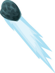 Wall Mural - large meteorite is hurtling through space, leaving a bright blue trail in its wake