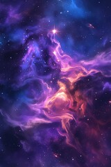 Wall Mural - Incredible abstract background of a colorful space galaxy cloud nebula. Starry night cosmos. Universe science astronomy. Supernova wallpaper