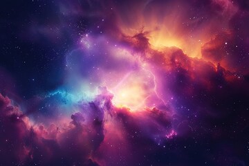 Wall Mural - Colorful Nebula in Outer Space