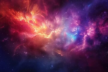 Wall Mural - Colorful Nebula in Outer Space