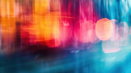 Poster - abstract blurred city lights at night