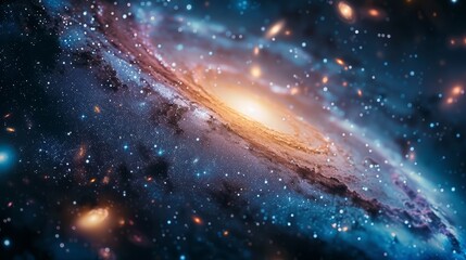 Canvas Print - Andromeda Galaxy Double Exposure Symbolizing the Vastness and Mystery of the Cosmos,with Copy Space for Text Overlay. Ethereal and Awe-Inspiring Backdrop for Interstellar and Discovery. - Andromeda Ga