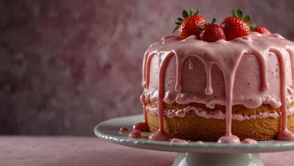 Wall Mural - chocolate cake with strawberries