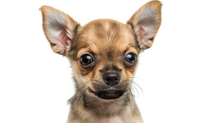 Wall Mural - Chihuahua puppy 8 weeks old in front of white backdrop