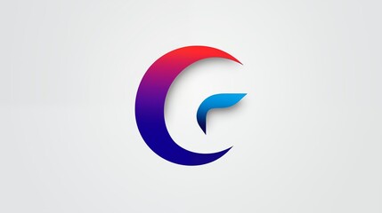 Poster - Abstract Gradient Colorful Logo with Crescent and Curved Design Elements